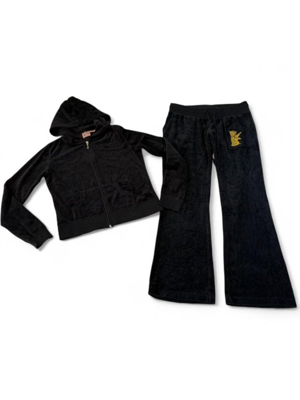 vintage black yellow dog juicy couture tracksuit